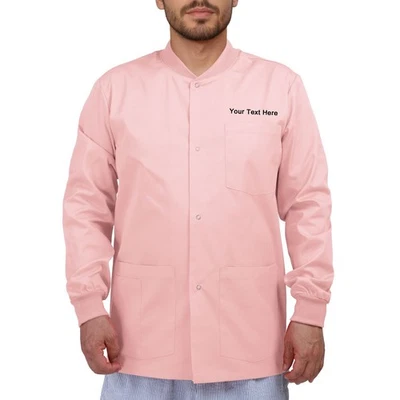 Personalized Customizable Embroidered Men’s Snap Front Scrub Jacket - Add Your E - Image 1 of 4
