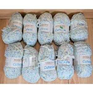 Lot of 10 Moda Dea CUTESIE Yarn 17.6oz Minty Pastel #5 Bulky Chenille Blend - Picture 1 of 3