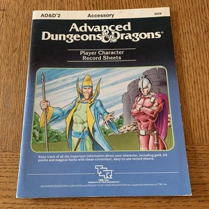 PLAYER CHARACTER RECORD SHEETS Vintage 9028 D&D TSR Dungeons Dragons REF2 1984 - Picture 1 of 10
