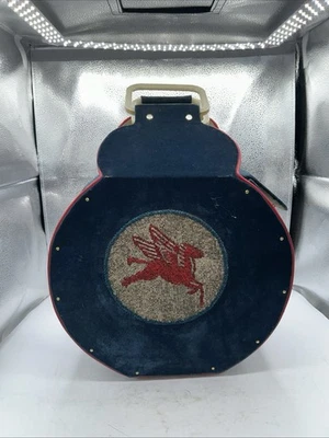 复古 Pegasus 行李箱蓝色麂皮绒旅行包随身包 13 英寸 X 12 英寸 X 7 — 第 1/4 张图片