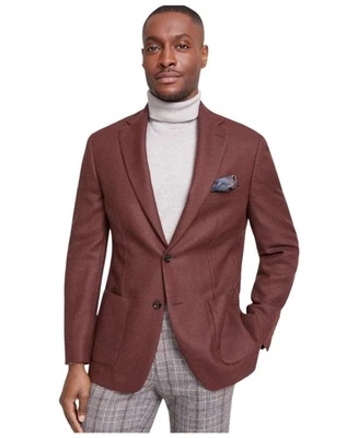 Tallia Mens Slim fit Sport Coat Blazer 44 R Red Solid - Image 1 of 2