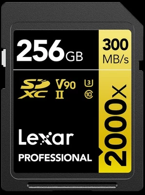 Lexar 256GB Professional 2000x SD Card, UHS-II, C10, U3, V90, Full HD, 8K, Up... - Image 1 of 4