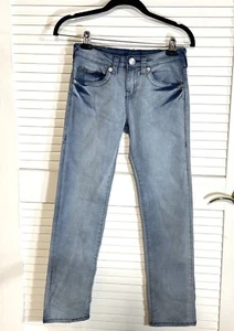 True Religion Boys Sz 12 Geno  Relaxed Slim Light Wash Stretch Blue Denim Jeans - Picture 1 of 20