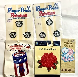Vintage New Finger Press Patches Elephant Donkey Bicentennial Patriotic Appliqué - Picture 1 of 8