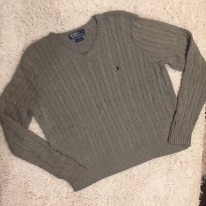 Suéter Pullover Polo Ralph Lauren Vintage Tejido con Cable Cuello en V Talla L - Imagen 1 de 12