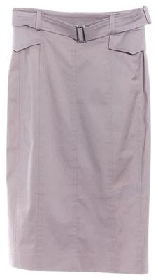 AKRIS PUNTO Gray Belted Below Knee Cotton Straight Skirt Size 2 - Image 1 of 4