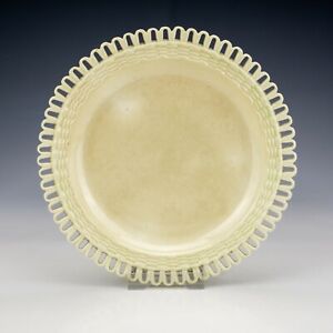 Antique Leeds Yorkshire Creamware - Basket Textured & Pierced Edged Plate