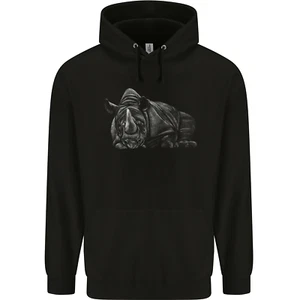 A Rhino Rhinoceros Childrens Kids Hoodie - Picture 1 of 3