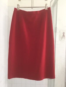 FALDA SPANGARO de Colección Años 60 Roja Línea A 100% Lana Tejida Elástica Forrada Talla 12 - Imagen 1 de 9