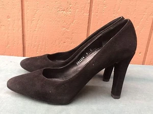 RALPH LAUREN COLLECTION Black Suede Classic Pumps US Sz 6 B - Picture 1 of 8