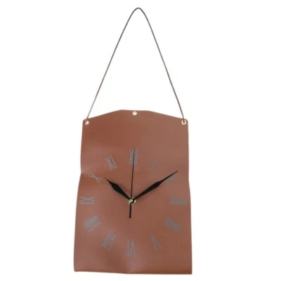Handbag Designs Wall Clock PU Leather Quiet Clock Home Decoration Accessories - Image 1 of 4