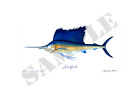 Beautiful Sailfish Fishing Art Print Signed by the Artist - Free Shipping