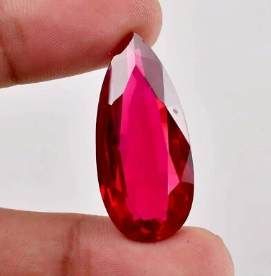 30 x 10 mm Flawless Mozambique Blood Red Ruby 25.80 Ct (GIT Certified) Gemstone - Image 1 of 4