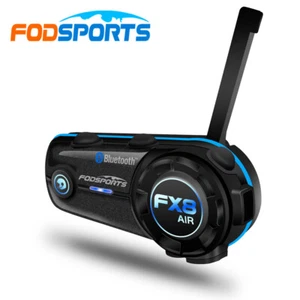 FODSPORTS FX8 AIR Motorcycle Intercom Bluetooth Helmet Headset 1000m 2-Way Talk - Picture 1 of 11