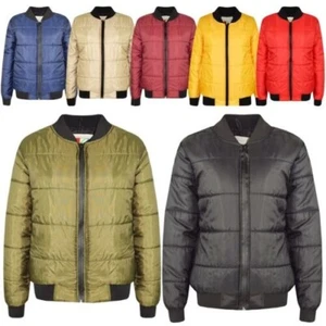 Kids Bomber Jacket Lightweight Puffer Coat School Fashion For Girls Boys 5-13 Yr - Picture 1 of 38