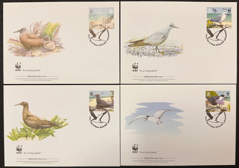 Pitcairn Island #647a-d FDC 2007 World Wildlife Fund Set of 4 official covers;*d - Image 1 of 1