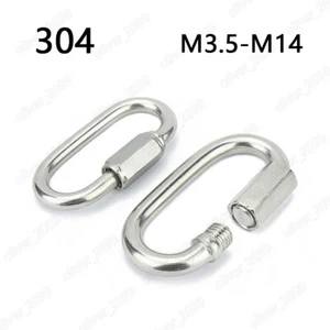304 Stainless Steel Connecting Rings Loop Lock Climbing Safty Buckles M3.5-M14 - Picture 1 of 5