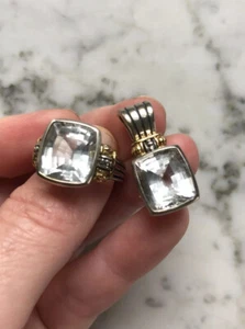 $1860 LAGOS Glacier Now White Topaz Ring Pendant Set Sterling Silver 18kt Gold - Picture 1 of 12