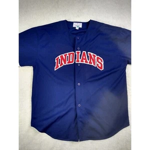 Cleveland Indians Jersey Mens Extra Large Starter Genuine Merch MLB Blue Jersey - Picture 1 of 10