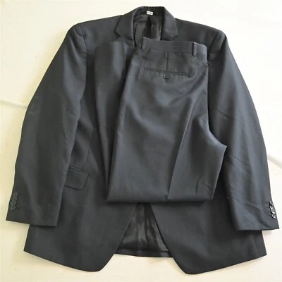 Apt 9 44R 36x30 Navy Blue Herringbonen Mens Jacket Pants Suit - Image 1 of 4