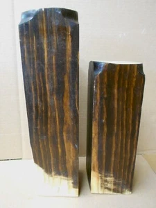 Salvaged Wood Posts x2 Walnut ? 13 1/8" Tall x 3 3/8" Upcycle Repurpose Crafts - Picture 1 of 5