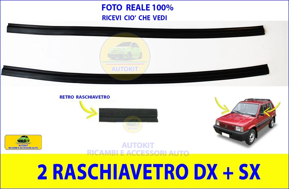   N. 2 GUARNIZIONI RASCHIAVETRO ESTERNO INTERNO DX - SX   PER  PANDA 141 750 4X4 - Immagine 1 di 1