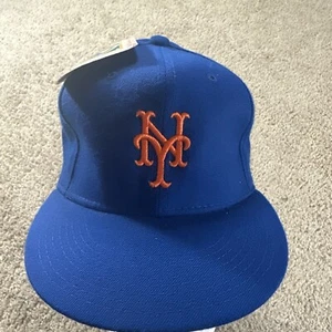 Vtg New York Mets Hat Cap Youth 6 5/8 Blue Diamond Collection 5950 New Era USA - Picture 1 of 11