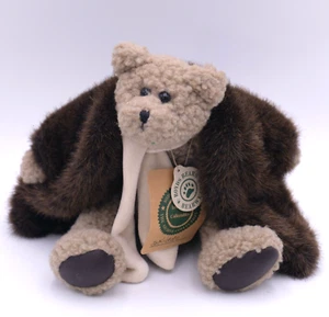 Boyds Bear Teddy Skiddo langer Kunstfellmantel und Schal verbunden 9,5" 1990 Vintage - Bild 1 von 5