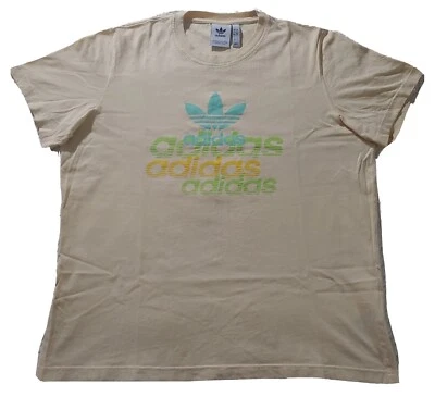 Camisa Adidas Originales Grande Amarillo Trébol Logo Deletrear Hip-Hop Verano Foto 1 de 4