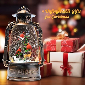 Christmas Snow Globe Lantern Lighted Musical Home Decoration Xmas Party Gifts - Picture 1 of 6