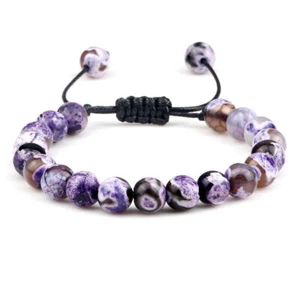 Natural Stone Bracelets Men Women Healing Chakra Energy Beaded Handmade Bangle - Picture 1 of 23