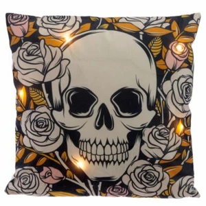 Skull & Roses LED Cushion 38cm x 38cm - Picture 1 of 2