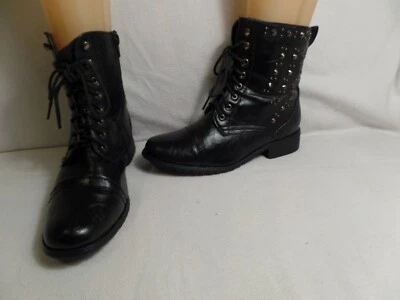 BOTAS CON TACHUELAS CON PUNTERA Y PUNTERA RENEEZE MUJER O NIÑA MAYOR TALLA 6M NEGRAS Foto 1 de 4