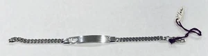 Brand New Solid Sterling Silver Child’s ID 6” Bracelet With Heart. Engraveable - Picture 1 of 5
