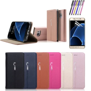 Luxury Magnetic Flip Cover Stand Wallet Leather Case For Samsung Galaxy S7 Edge - Photo 1 sur 12
