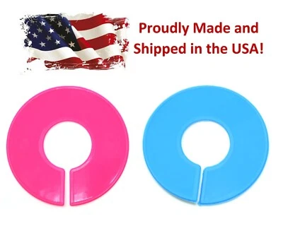 JSP MANUFACTURING® Pink and Blue Round Plastic Blank Rack Size Dividers - Multi-Pack