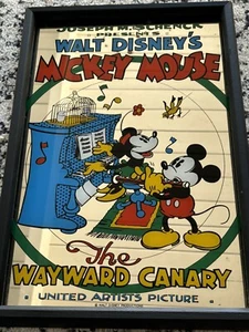 Iconic Disney VINTAGE Mirror FILM POSTER MICKEY MOUSE THE WAYWARD CANARY 1932 - Picture 1 of 3