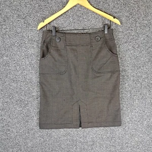 Basque Womens Skirt Size 10 Grey Pockets Career Corporate Office Work - Picture 1 of 10