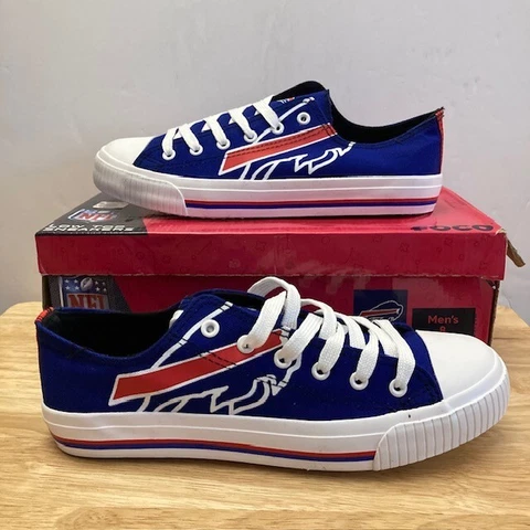 BUFFALO BILLS Blue/Red/White FOCO NFL "Low Top Sneakers" Shoes (Men's Size 8) Cover
