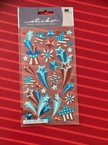 STAR BURSTS DIMENSIONAL BY STICKO - Patriotic - FREE SHIPPING - Picture 1 of 2