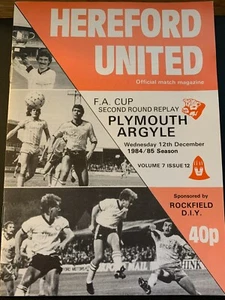 Hereford United v Plymouth Argyle 1984/85 FA Cup Replpay - Picture 1 of 1