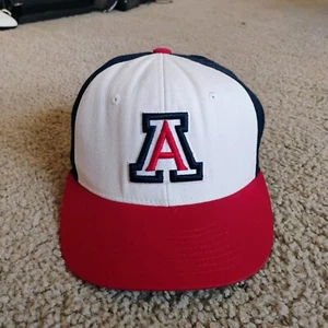 Arizona Wildcats U Of A Logo Fitted Zephyr Cap Baseball Hat Size 7 1/8 Chopped - Picture 1 of 9
