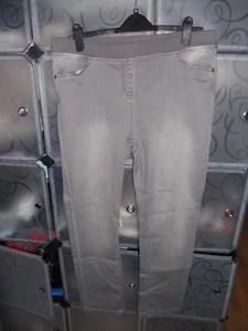 BON BRIX GREY DENIN JEANS WITH ELASTICATED WAIST SIZE 16R - Picture 1 of 8