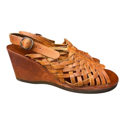 Sandalia de cuña vintage de madera Huarache para mujer talla 7 Foto 1 de 4