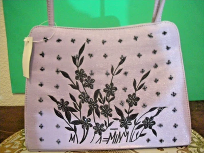 Cartera bordada delicada escena de flores y hojas con cuentas Foto 1 de 4