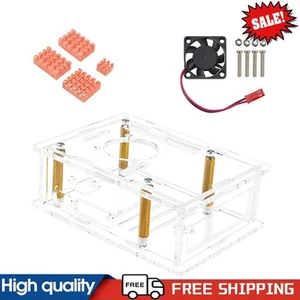 For Raspberry Pi 5 Acrylic Case Pure Copper Heatsink with Cooling Fan (Model D) - Bild 1 von 12