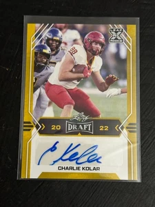 2022 Leaf Draft RC Rookie Auto Charlie Kolar BA-CK1 Football NFL Autograph Card - Picture 1 of 2