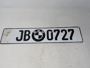 Vintage BMW European License Plate JB 0727 Embossed Aluminum Sign (109) - Bild 1 von 8