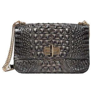 Brahmin Rosalie Leather Crossbody Bag Norcturnal Melbourne Charcoal Gray Women - Picture 1 of 18