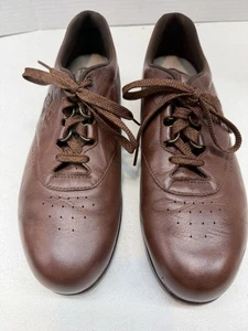 SAS Free Time Flat Women's 11.5 Narrow Brown Leather Shoes Excellent Condition - Picture 1 of 12